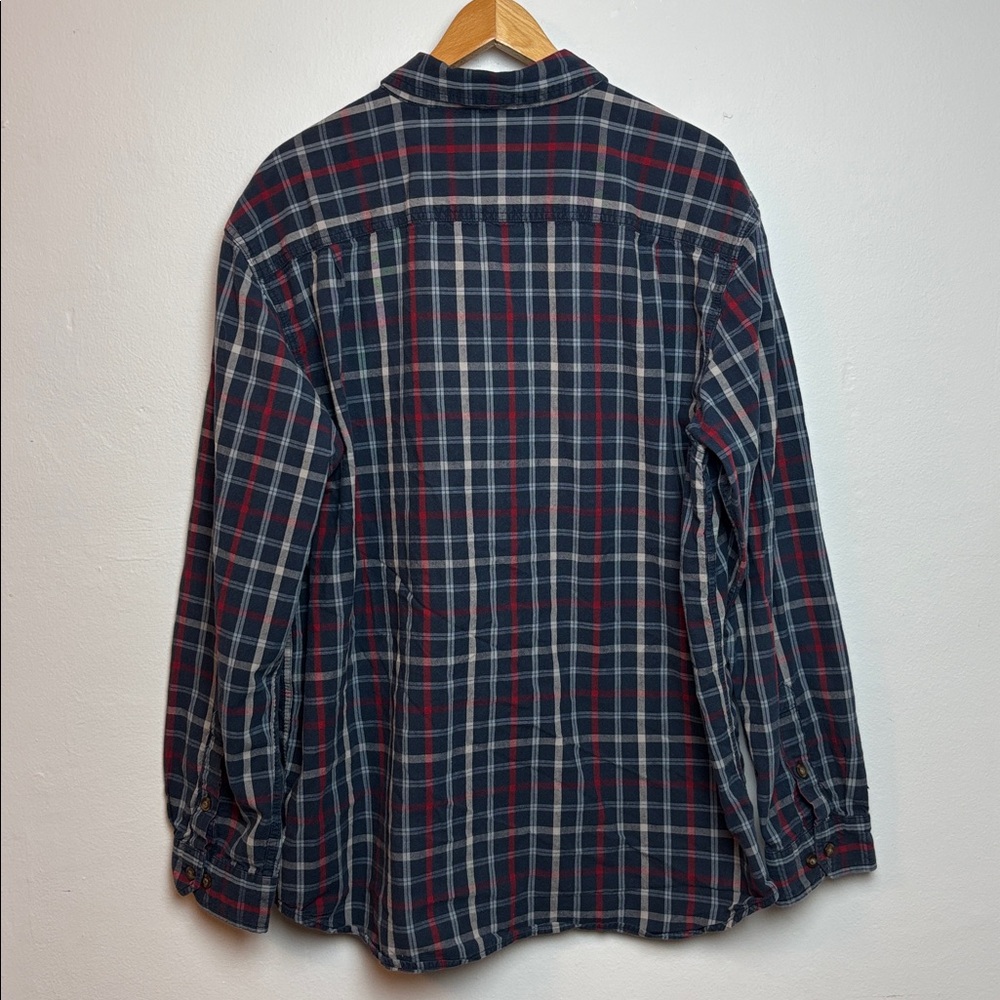 Carharrt Men’s Relaxed Fit Plaid Long Sleeve Work Shirt Blue Red XL Regular - Picture 2 of 7